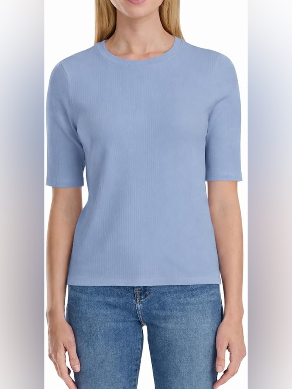 Splendid Women's Stretch Knit Ribbed Elbow Sleeve Top